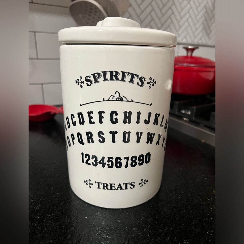 Ouija Board Canister Candy Treat Cookie Jar Spirits Halloween Decor